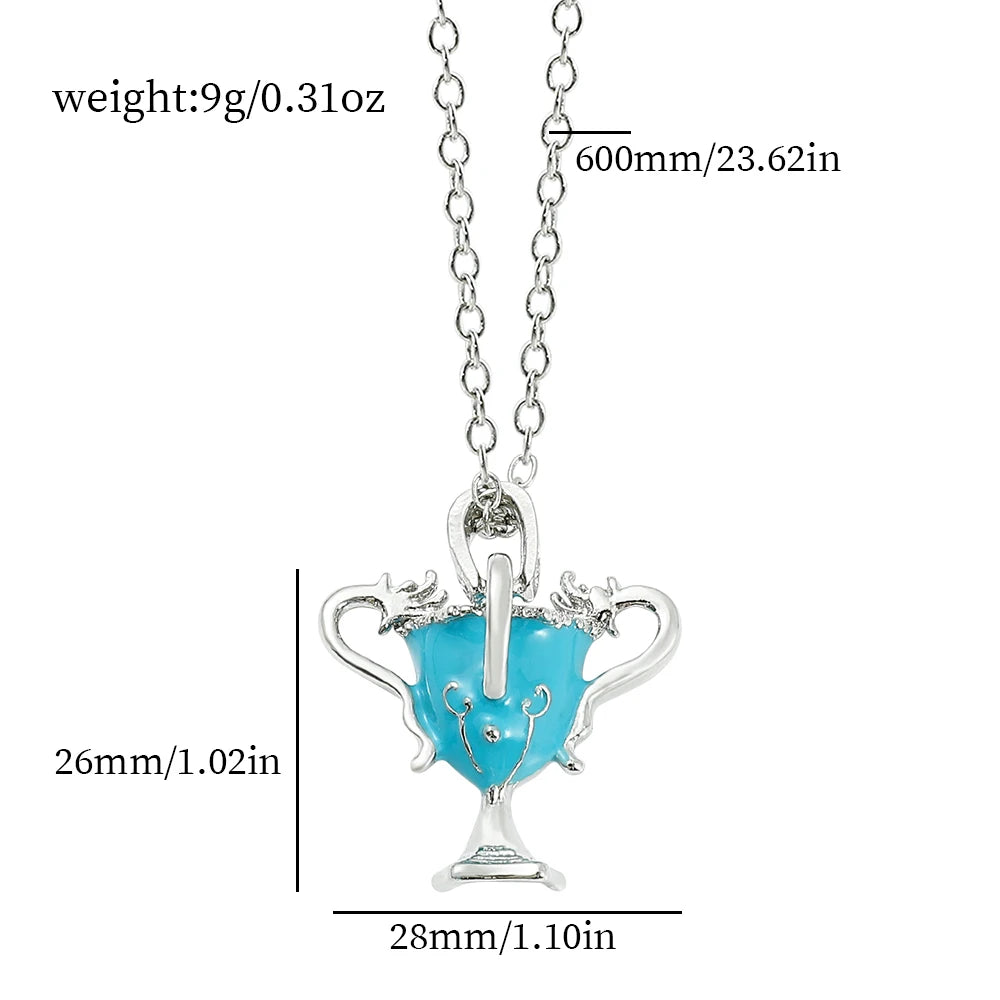 Harry Potter Blue Wine Glass Pendant Necklace