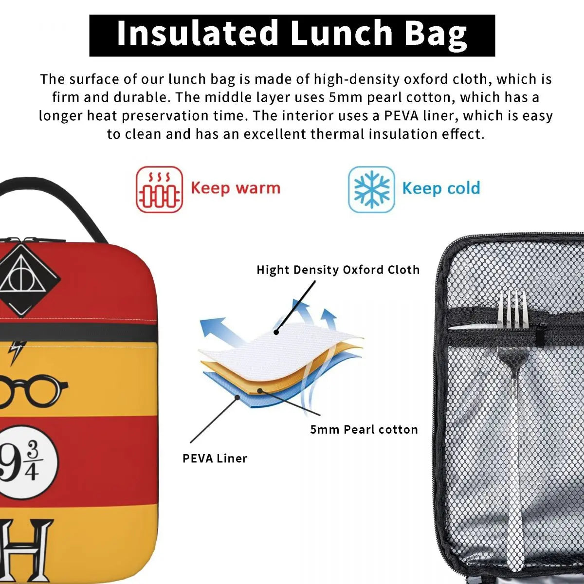Harry Potter Magic World Insulated Lunch Tote Bag - Image 5